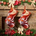thumbnail image 6 of Salouo Red Sun Flame Fox Print Christmas Decorations Stockings 1 Pack 18'' Xmas Stockings Holiday Stocking Personalized Farmhouse Decor for Home Family Party Tree, 6 of 7