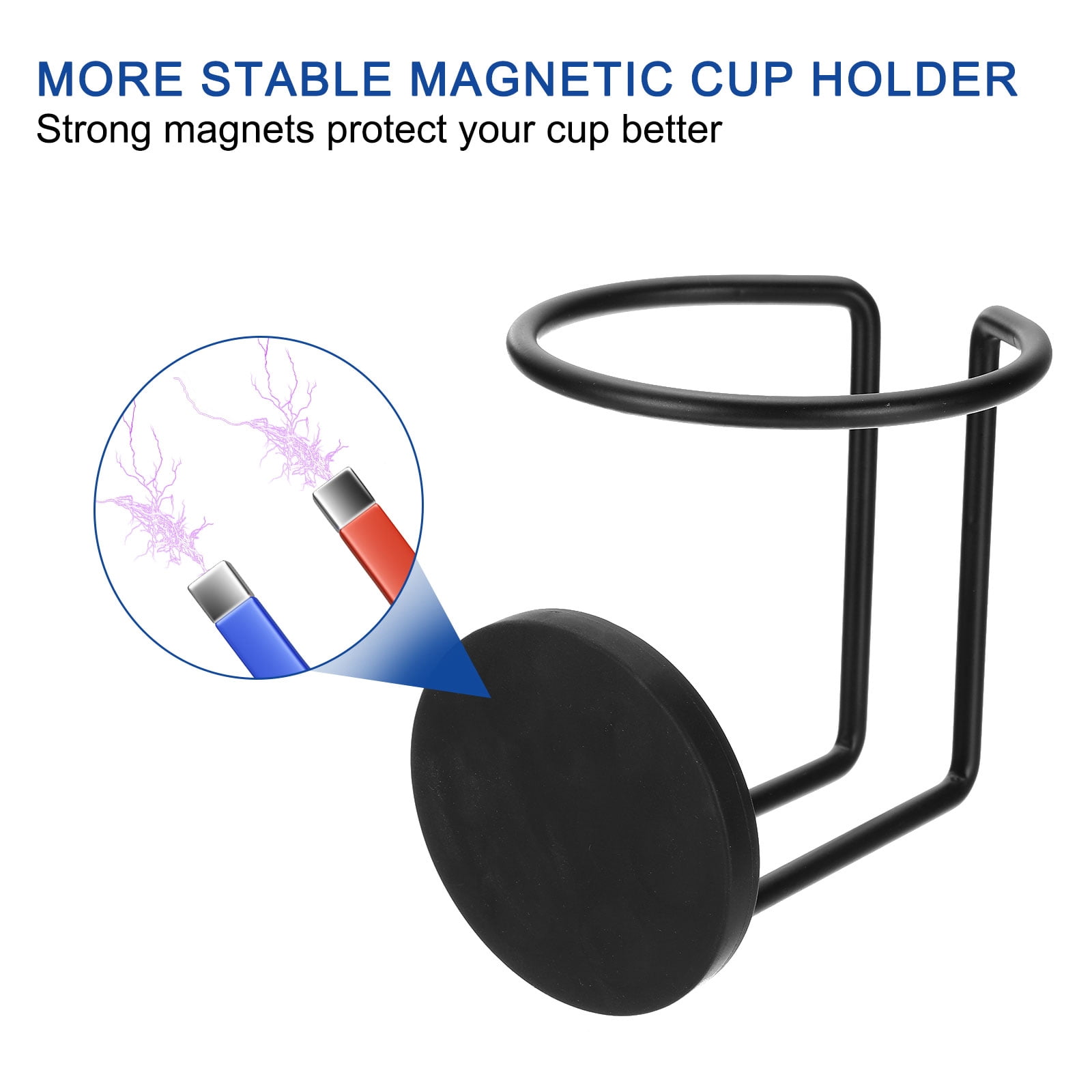 Unique Bargains Cup Holder Magnet Drink Holders for Treadmill Mower Truck 6Pcs Black