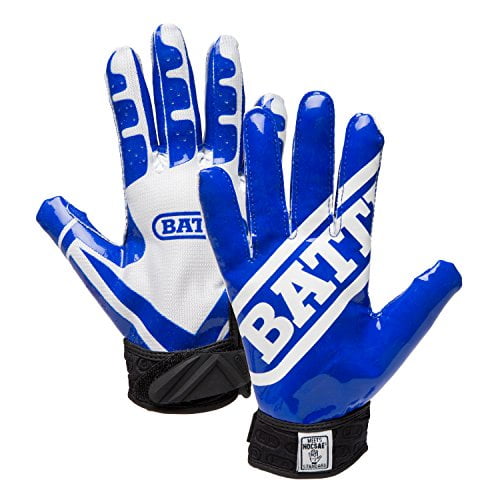 Football Glove, Royal Blue/White, Youth Medium