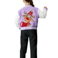 thumbnail image 4 of Staki Girl Christmas Hoodie Girl's Christmas Jacket Button Down Long Sleeve Preppy Outerwear(Purple,11-12 Years), 4 of 7