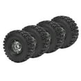 thumbnail image 1 of RC Wheel Rim Tires Set, 4PCS RC Crawler Wheel Rims Aluminum Alloy 5 Star Rims Set 120x46mm RC Tires Wheels Set, 1 of 7