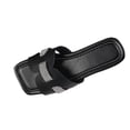 thumbnail image 2 of Flat Sandals for Women Slide Rhinestone Open Square Toe Leather Breathable Beach Summer Slipper Black, 2 of 9