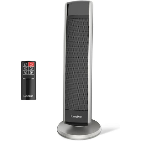 Oscillating Digital Ceramic Tower Heater for Large Rooms, with Adjustable Thermostat, Timer and Remote Control, 29 Inches, 1500W, Black, 5586