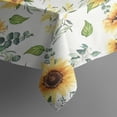 thumbnail image 5 of White Sunflower Green Leaf Pattern Square Tablecloth,Waterproof Square Table Cover,Wipeable Spillproof Washable Table Cover for Home Kitchen Party Decor 60"x60"(152x152cm), 5 of 6