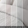 thumbnail image 5 of Boho Washed Microfiber Light Gray Duvet Cover Set Striped Textured Duvet Cover Tufted Bedding Set,Queen Size, 5 of 5