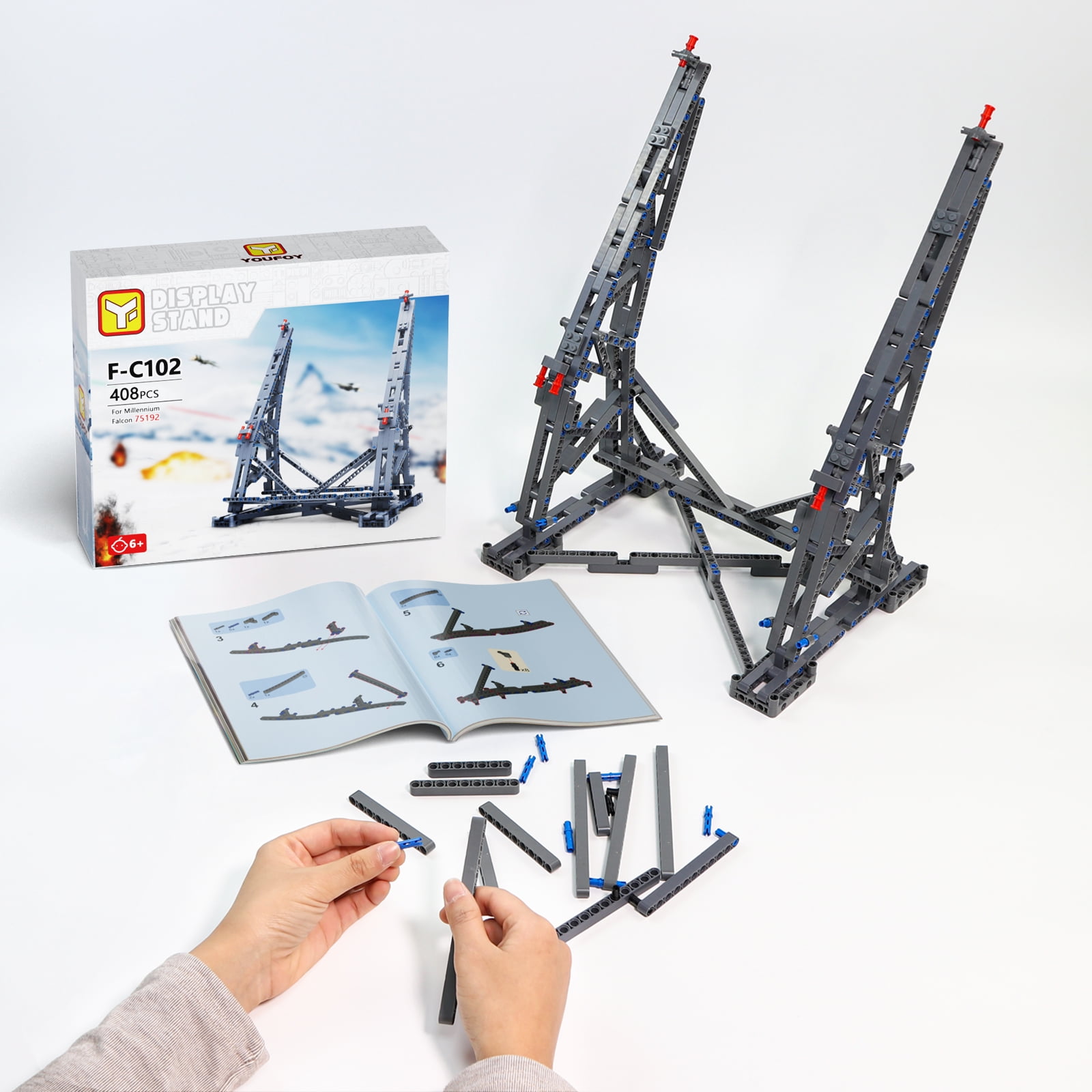 Millennium Falcon Vertical Display Stand for Lego 75192 Building Blocks Creative MOC Building Bricks Holder Kit for Gifts Building Block Toy Set for Party Birthday Festival and Holiday Walmart