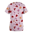 thumbnail image 5 of LSLJS Mode Femme Uni Col en V T-Shirt à Manches Courtes Imprimé Blouse Ample Hauts, Sarraus pour Femmes Grande Taille, 5 of 5