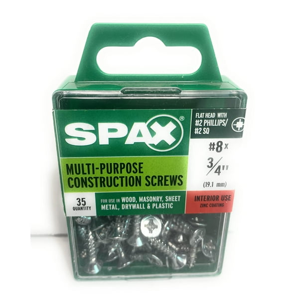 Tornillos de construcción SPAX PH #8 x 1,9 cm, paquete de 35