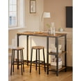 thumbnail image 6 of Aiho Dining Table Set for 2 Person, 3 Pieces Bar Bar Table and Chairs Set with 2 Storage Shelves & Glass Rack, For Kitchen, Dining Room, Bar, Rustic Brown, 6 of 10