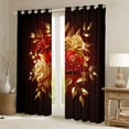 thumbnail image 2 of Feelyou Red Gold Rose Curtains Pack of 2 (42x84 Each), Romantic Fashion Floral Curtains Blackout, Romantic Anniversary Theme Bedroom Curtains, Blackout Curtains Room Decor, 2 of 6
