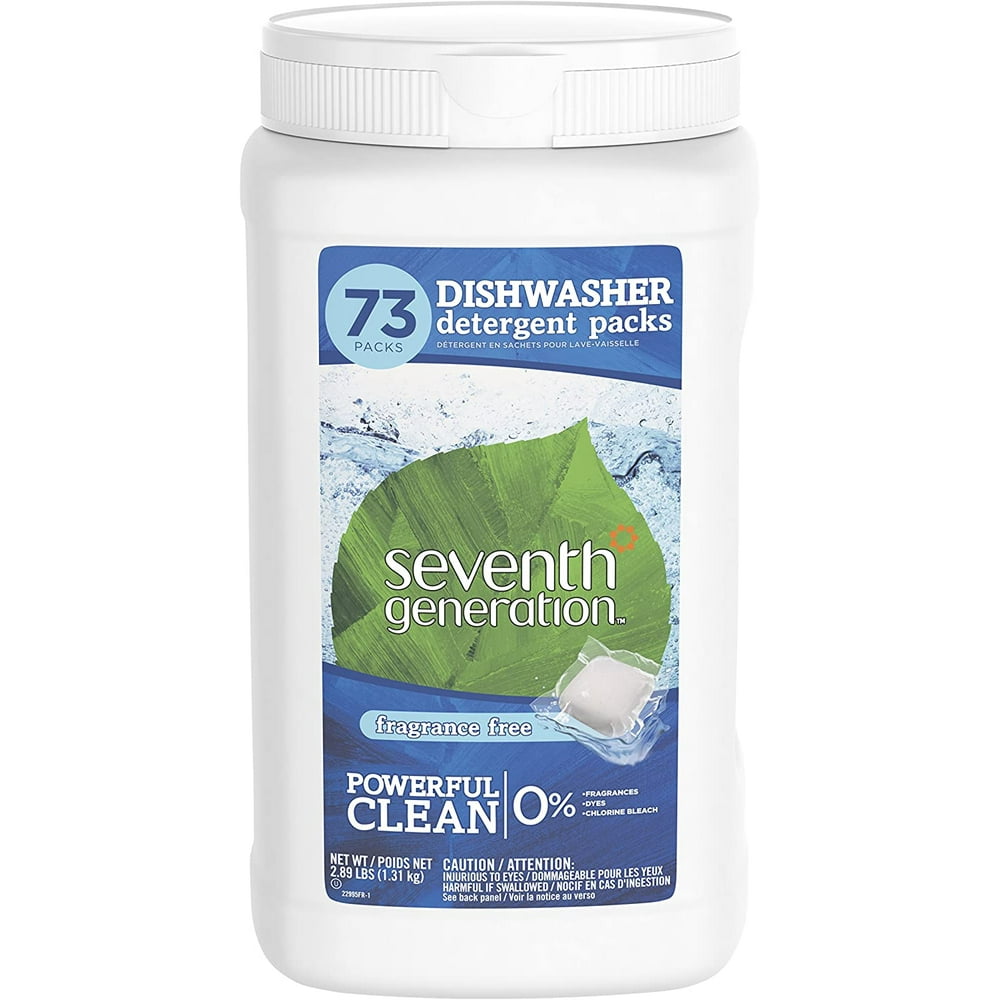 Seventh Generation Dishwasher Detergent Packs, Fragrance Free, 73 Count