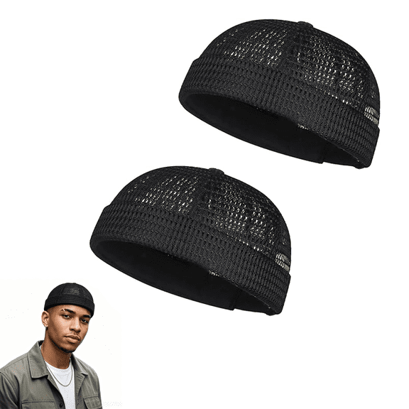 Brimless Mesh Caps for Men,Brimless Hats , Summer Lightweight Skullcap