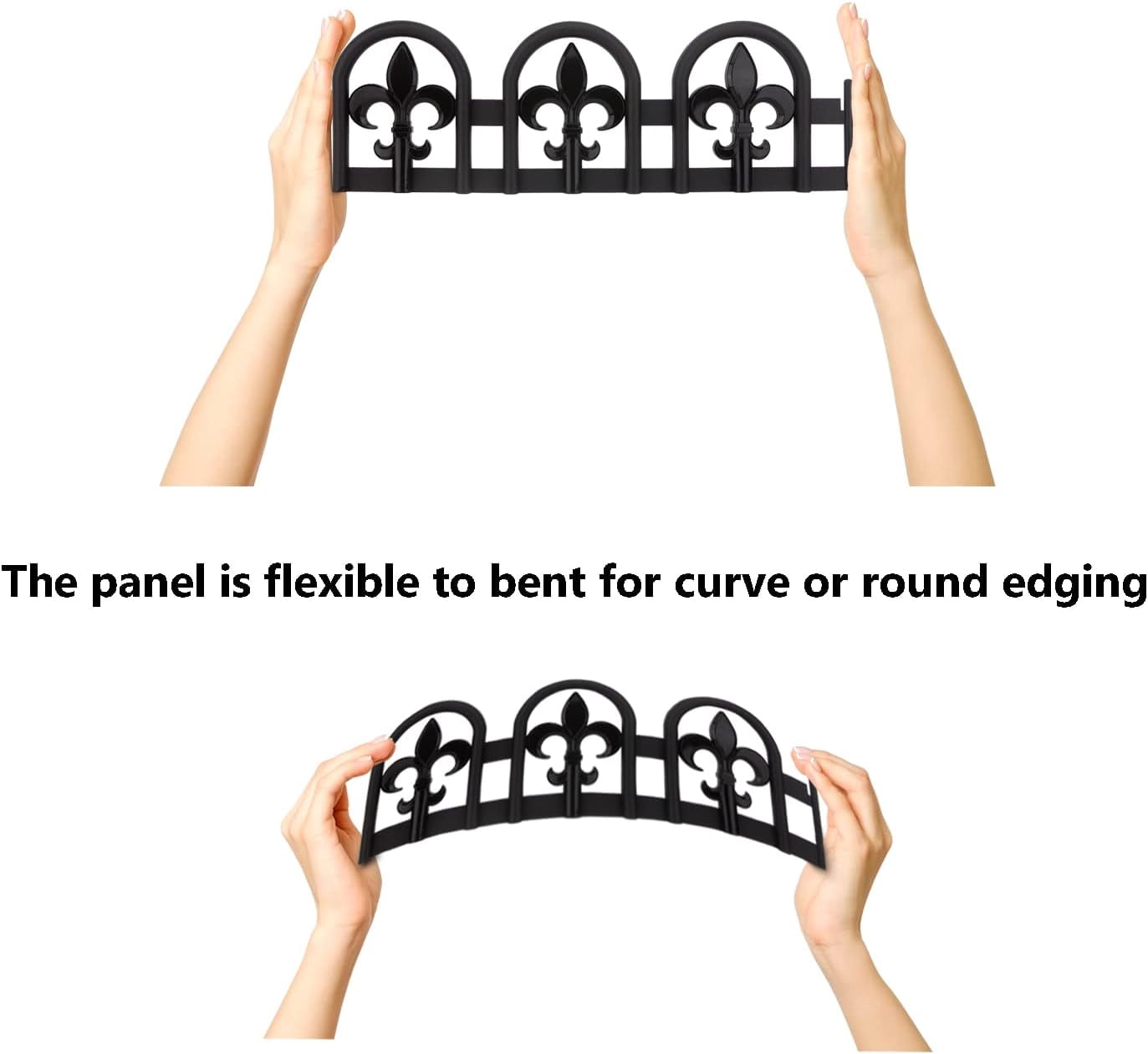Black Garden Border Edging - 15pcs Decorative Lawn Landscape Panels - 20ft Kit