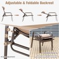thumbnail image 6 of Gymax 3PCS Outdoor Bistro Set Patio Conversation Set w/ Adjustable Backrest Brown, 6 of 10