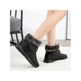 thumbnail image 4 of YAZI Women Winter Mid Calf Snow Boots Warm Faux Fur Lined Waterproof Non-Slip Flat Shoes/Black, 4 of 9