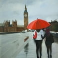 thumbnail image 2 of Atelier B Art Studio 12x12 Gold Ornate Wood Framed with Double Matting Museum Art Print Titled - BRITISH UNDER UMBRELLA IN FRONT OF THE BIG BEN, 2 of 4