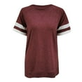 thumbnail image 2 of Fashion Womens Leisure Solid Short Sleeve  Neck Casual Loose Tops, 2 of 4