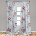 thumbnail image 2 of Garden Vibes Window Curtains, Romantic Spring Themed Rose Pattern With Leaves Greenery Print, Lightweight Decor 2-Panel Set with Rod Pocket, Pair of - 28"x84", Pale Sky Blue Pale Maroon, by Ambesonne, 2 of 3