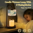 thumbnail image 2 of Candle Warmer Lamp with Timer, Blue White Watercolor Fan Shell Non-slip Wireless Remote Control Wax Melts Warmer with 4 Bulbs for Home Office Dorm, Birthday Gifts for Women, 2 of 7