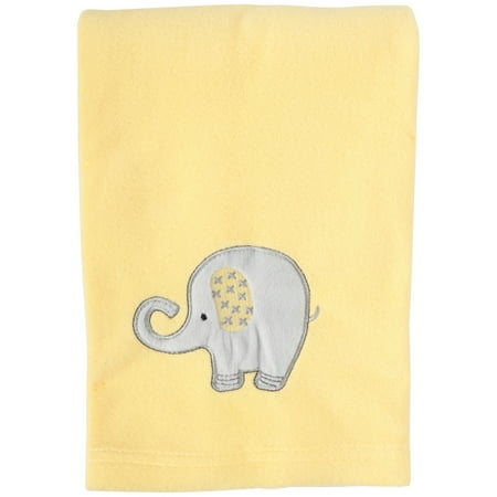 - Little Bedding Elephant Time Yellow Fleece Baby Blanket Pack
