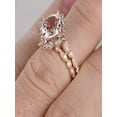 thumbnail image 2 of Antique 1.60 carat Round Cut Morganite and Diamond Halo Bridal Set in Rose Gold: Bestselling Design, 2 of 2