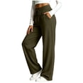 thumbnail image 3 of Tsesme Sweatpants for Women - High Waist Wide Leg Jogging Sports Pants - Loose Drawstring Workout Running Trousers with Pockets, 3 of 9