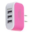 thumbnail image 1 of Universal Candy Color 3 USB adapter ;USB power Multi-Port Wall Charger US Plug Wall Adapter Cube Block AC 110-220V 5V, 1 of 4