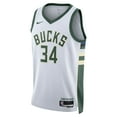 thumbnail image 2 of Unisex Nike Giannis Antetokounmpo White Milwaukee Bucks Swingman Jersey - Association Edition, 2 of 3