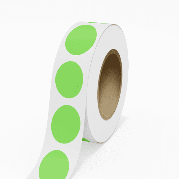 JAM Paper Standard Label Rolls, Oval, 2 x 3, Neon Green, 125 Labels/Roll