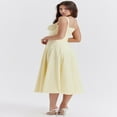 thumbnail image 3 of Robe Maxi à Encolure Carrée Y2k pour Femmes, Décolleté Plongeant, Bustier Sans Manches, Robe Midi à Bretelles Spaghetti pour Sortir, 3 of 5