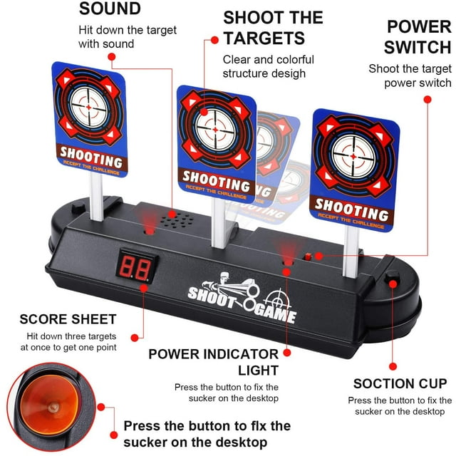 Electronic digital target device for Nerf guns, automatic reset intelligent light-sound effect 2020 New target toy for Nerf N-Strike Elite, Mega, Rival series