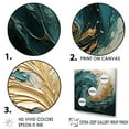 thumbnail image 3 of Designart "Ocean Spiral In Gold And Teal V" Abstract Spirals Floater Framed Canvas Art Print, 3 of 5