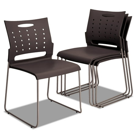 GTIN 042167960230 product image for Alera Continental Series Plastic Perforated Back Stack Chair  Charcoal Gray Seat | upcitemdb.com
