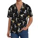 thumbnail image 1 of Balery Playing Music Skeletons Camisa Casual de Manga Corta con Botones para Hombre, Texturizada, Estilo Cubano, para Playa, Verano-Medium, 1 of 5