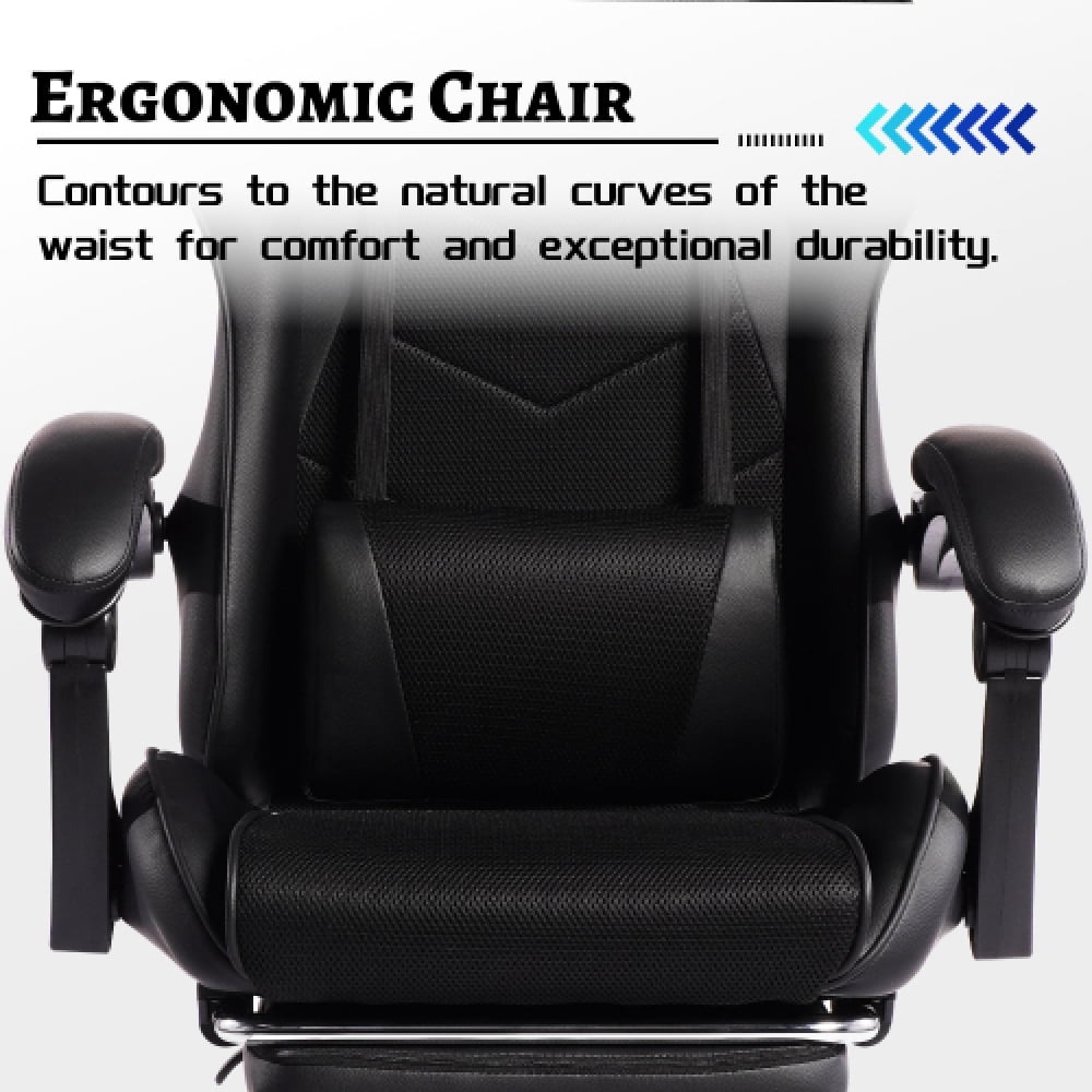 DEEPfurniture E-sports Gaming Chair Sports Car Driving Seat PU Material Moulded Sponge Comfortable and Safe With Massage Black