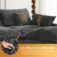 thumbnail image 5 of Aukfa 141" U Shaped Cloud Couch Oversized 6 Seat Sectional Sofa with USB&Cupholdes Storage Console for Living Room, Corduroy, Dark Gray, 5 of 9