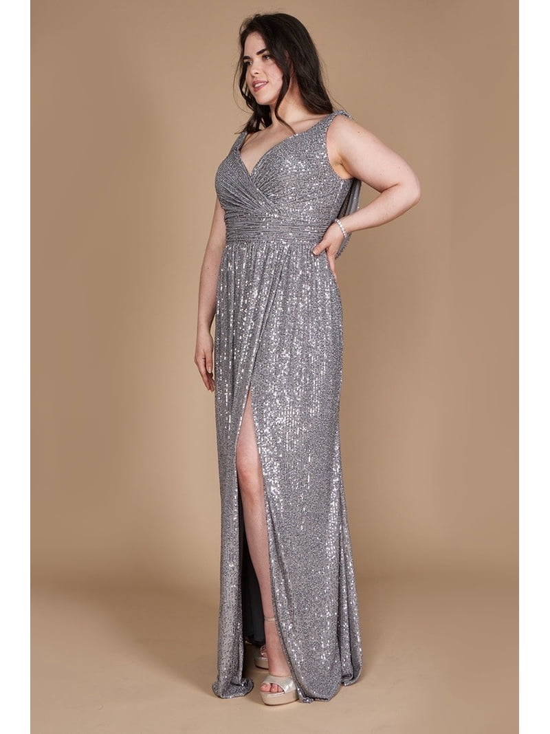 green emerald velvet dress Plus Size Formal Long Sleeve Beaded Dress MGNY 71805 – The Dress Outlet