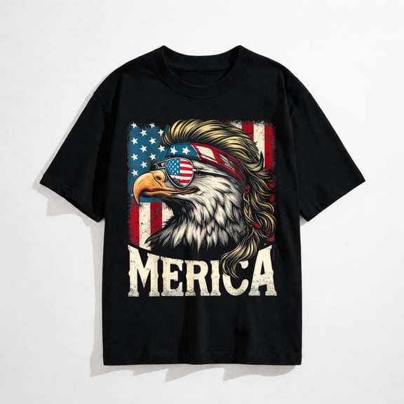 Funny Patriotic 4th of July Patriotic Funny Eagle July 4th USA Merica T-Shirt