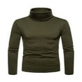 thumbnail image 1 of Men‘s Knitting Shirt Solid Color Long Sleeve Turtleneck Knitwear Pullover Sweaters for Fall Winter, 1 of 6