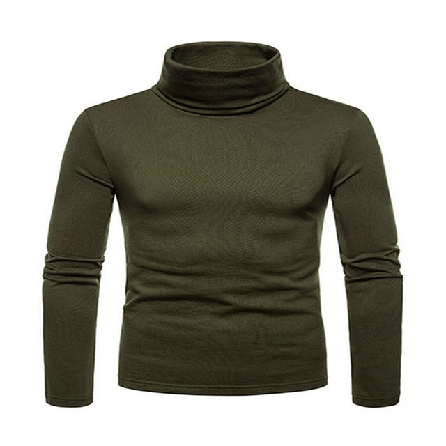 Men‘s Knitting Shirt Solid Color Long Sleeve Turtleneck Knitwear Pullover Sweaters for Fall Winter