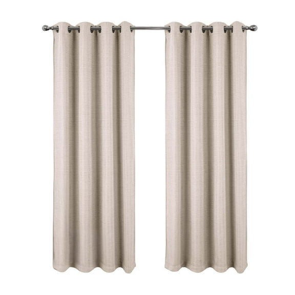RT Designer Collection Demi Lux Jacquard Blackout Grommet Curtain Panel 52" x 84" Ivory
