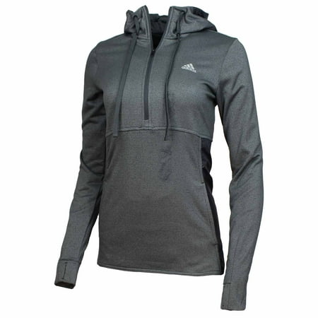 adidas quarter zip womens transition climawarm hoodie grey