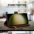thumbnail image 4 of Dteck Wallet Case for Samsung Galaxy S24+, Premium PU Leather Zipper Flip 9 Card Slots Wallet with Wrist Strap Magnetic Closure Built-in Kickstand Protective Case,Brown, 4 of 5