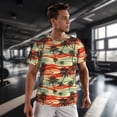 thumbnail image 3 of Wukai Colorful Hawaii Palms Print Men's Short-Sleeved Mesh T-Shirt,Quick-Dry Short Sleeve Workout T-Shirt-4X-Large, 3 of 8