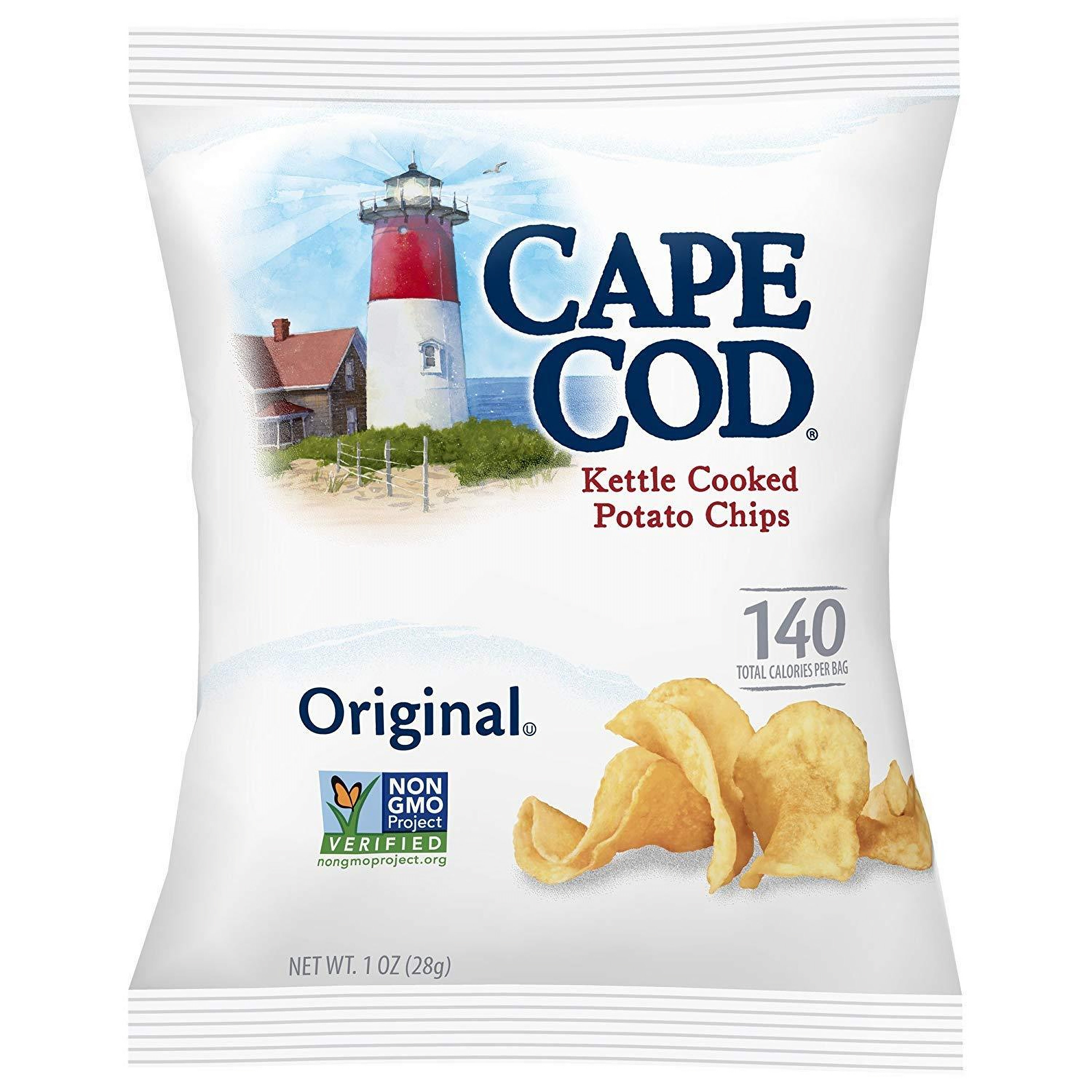 (3 pack) Cape Cod Original Kettle Cooked Potato Chips Gluten Free 1 oz Bags, 24 Pack