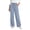 Light Blue, variant on Wide Leg Jeans for Women Elastic High Waisted Drawstring Pants Pull On Baggy Soft Denim Pants with Pockets