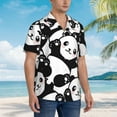 thumbnail image 3 of Sikiie Seamless Pattern Cute Panda Print Men's Hawaiian Shirt, Summer Beach Button Pocket Short Sleeve T-Shirt,Small, 3 of 7