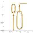 thumbnail image 2 of 14k Solid Yellow Gold Polished Post Drop Earrings 40.58x9.35mm Wide Dangle Earring for Women, 2 of 2