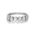 thumbnail image 7 of 0.85Cttw Bezel Set Oval Cut Diamond Eternity Band Ring 18K White Gold Size 6.5, 7 of 7