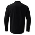 thumbnail image 4 of TAIAOJING Men's Casual Blouse Simple Solid Color Collar Loose Elegant Button Down Shirt, 4 of 5